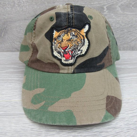 Polo Ralph Lauren Camo Tiger Patch Baseball Hat Cap Adjustable Fit NEW - Picture 2 of 15